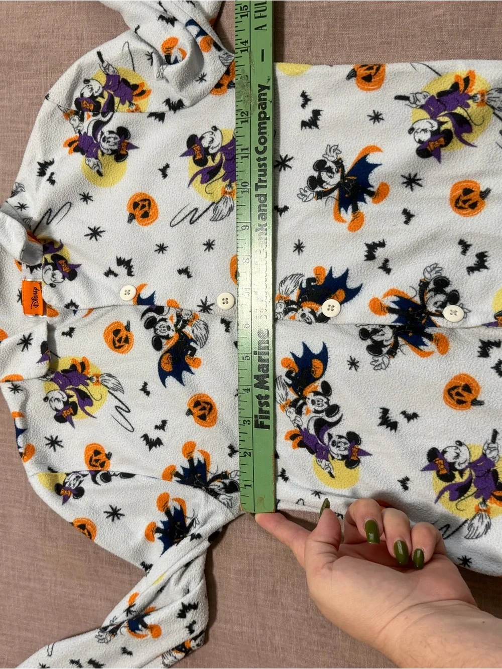 Disney Halloween Mickey and Minnie Kids Pajama Set Size 8 Long Sleeve Pumpkins
